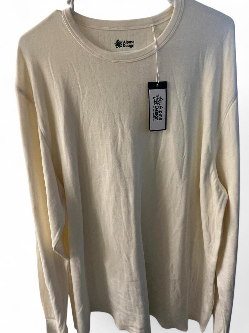 Alpine Design Men's Long-Sleeve Crewneck Shirt - Cream - Picture 2 of 5